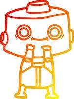 warm gradient line drawing cartoon robot vector