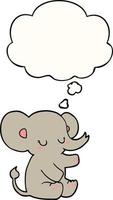 cartoon elephant and thought bubble vector