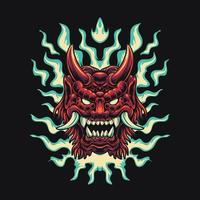 oni máscara demonio ilustración vectorial vector