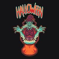 Witch Halloween Vector Illustration