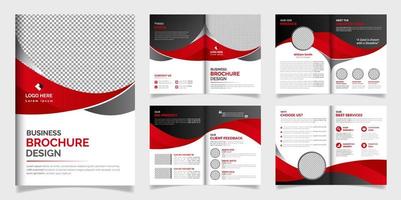 Professional Corporate 8 pages Business Brochure Design Print Template vector