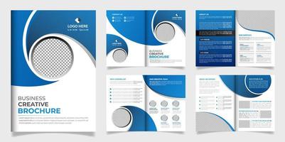 Professional Corporate 8 pages Business Brochure Design Print Template vector