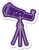 cartoon sticker of a large telescope vector