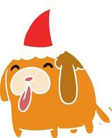 christmas cartoon of kawaii dog vector