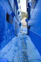 Street in Chefchaouen, Morocco photo