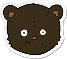 sticker of a cartoon black bear head vector