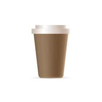 Cup of coffee in minimalistic 3d style isolated on white background. Vector illustration