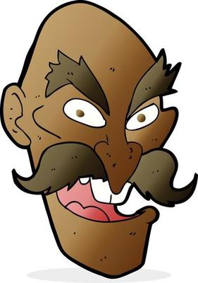 cartoon evil old man face