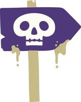 spooky halloween sign post vector