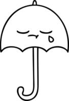 line drawing cartoon umbrella vector