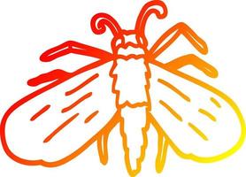 warm gradient line drawing cartoon fly vector