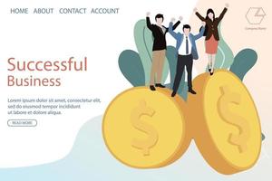 Businesspeople financial investment concept for modern website,mobile and development vector