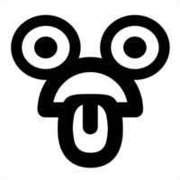 exhausted staring face icon vector