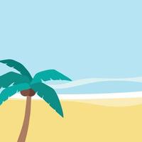 Summer background with coconut tree, palm, on the beach vector