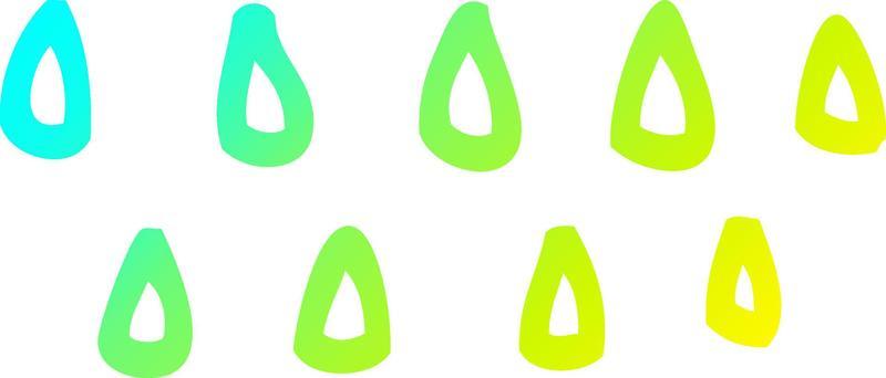 cold gradient line drawing cartoon rain