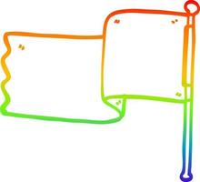 rainbow gradient line drawing cartoon red flag vector