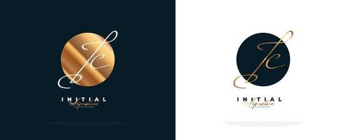 JC Initial Signature Logo Design with Elegant and Minimalist Handwriting Style. Initial J and C Logo Design for Wedding, Fashion, Jewelry, Boutique and Business Brand Identity vector