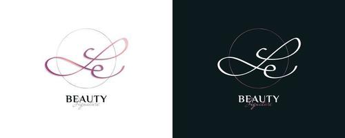 JE Initial Signature Logo Design with Elegant and Minimalist Handwriting Style. Initial J and E Logo Design for Wedding, Fashion, Jewelry, Boutique and Business Brand Identity vector