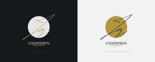 JG Initial Signature Logo Design with Elegant and Minimalist Handwriting Style. Initial J and G Logo Design for Wedding, Fashion, Jewelry, Boutique and Business Brand Identity vector