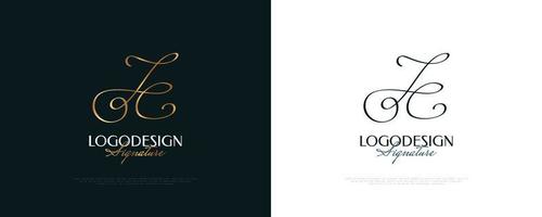 JC Initial Signature Logo Design with Elegant and Minimalist Handwriting Style. Initial J and C Logo Design for Wedding, Fashion, Jewelry, Boutique and Business Brand Identity vector