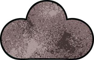 nube de tormenta de dibujos animados de textura grunge retro vector