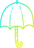 cold gradient line drawing open umbrella vector