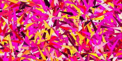 Dark Pink, Yellow vector template with crystals, triangles.