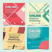 Online Webinar Social Media Posts vector