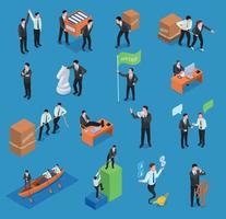 Leadership Isometric Icon Set vector