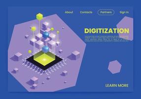 Digitalization Isometric Composition vector