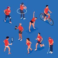 Physical Activity Isometric Set vector