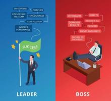 Leadership Isometric Vertical Compositions vector