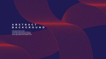 Modern red wave curve abstract presentation background. Abstract decoration, line pattern, 3D Vector illustration. Dark blue background