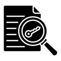 Keywords Search Glyph Icon vector