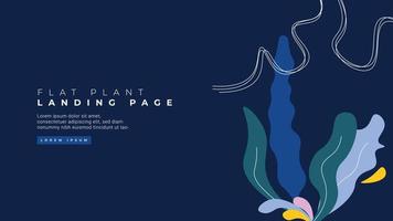 Landing page with flat floral background design. Vector illustration