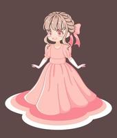 Cute Anime Girl In Dress vector