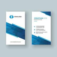 Portrait business card design in blue