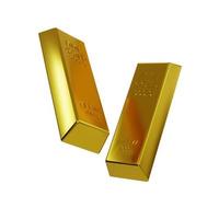 Gold Bars clipping path on white background, Gold Bars and investment finance business, Financial concepts, 3D rendering photo