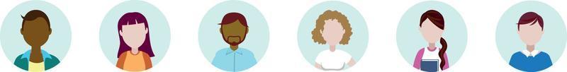 Men and women avatar icons vector