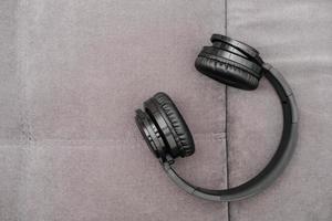 black headphones to mix music, listen to songs, photo