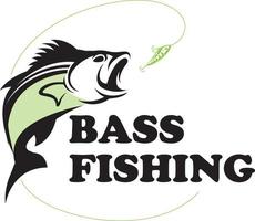 Bass Fishing Logo, Unique and Fresh Bass fish jumping out of the water, awesome to use in your bass fishing activity. vector