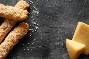 cheese and sesame cookies. salty appetizer photo