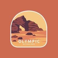 vector illustration of olympic national park badges patch.