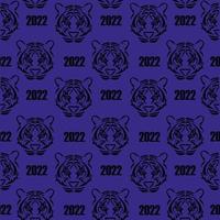 Tiger. Symbol of the New Year 2022 on the Chinese calendar. Tiger icons with year. Pattern for the packaging background with the image of a tiger. vector