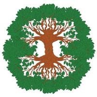 Yggdrasil tree. Celtic symbol of the ancient Vikings. The symbol of the ancient peoples of northern Europe. Norse cosmology, is an immense and central sacred tree. vector