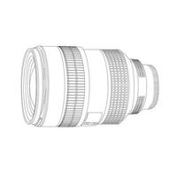 The structure realistic photocamera lens for schools and master classes for the study of cameraman, photography, video. Vector. vector