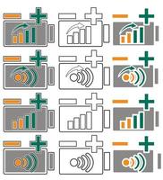 Icon battery, that shows how energy increases. vector