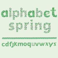 All letters alphabet consisting of leaves. vector