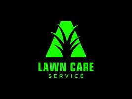 Letter A landscape logo for lawn or gardening business, organization or website vector