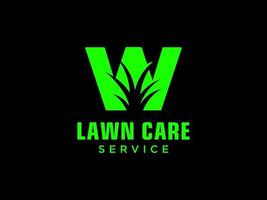 logotipo de letra w horizontal para empresa, organización o sitio web de césped o jardinería vector